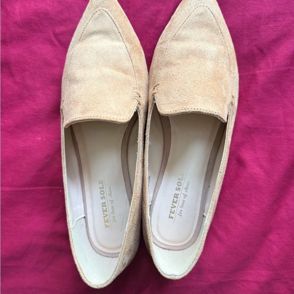 Women's Beige Suede Loafers - Picture 5 of 6